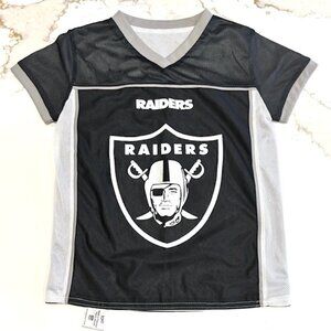 Oakland Raiders Flag Football Boys Kids Reversible Jersey Youth Size Small NFL